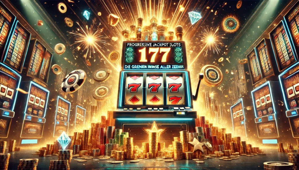 DALLE 20250327 122252 A highimpact and visually stunning 169 banner image for a blog post titled Progressive Jackpot Slots Die größten Gewinne aller Zeiten Progressiv DummySlotsde