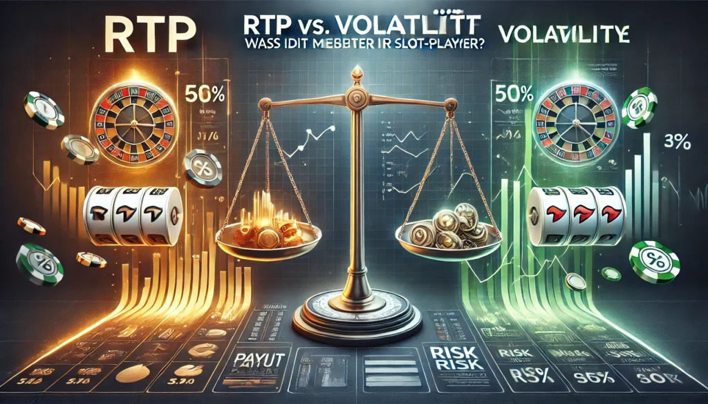 DALLE 20250327 122543 A sleek and informative 169 banner image for a blog post titled RTP vs Volatilität Was ist wichtiger für SlotSpieler RTP vs Volatility What DummySlotsde