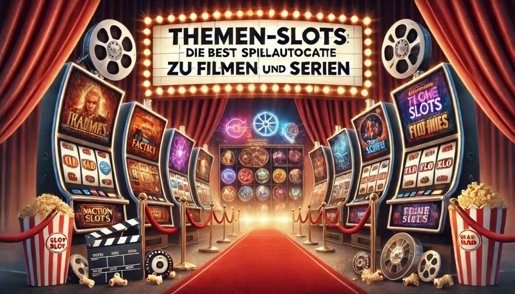 DALLE 20250327 124223 A cinematic and engaging 169 banner image for a blog post titled ThemenSlots Die besten Spielautomaten zu Filmen und Serien Theme slots The bes DummySlotsde