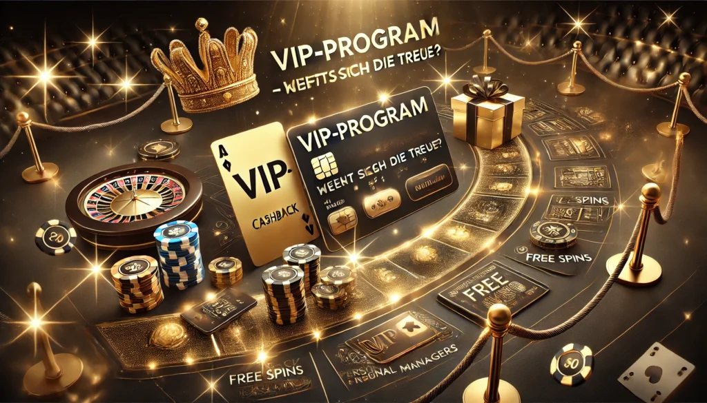 DALLE 20250327 131409 A luxurious and informative 169 banner image for a blog post titled VIPProgramme in Online Casinos Lohnt sich die Treue VIP programs in online DummySlotsde