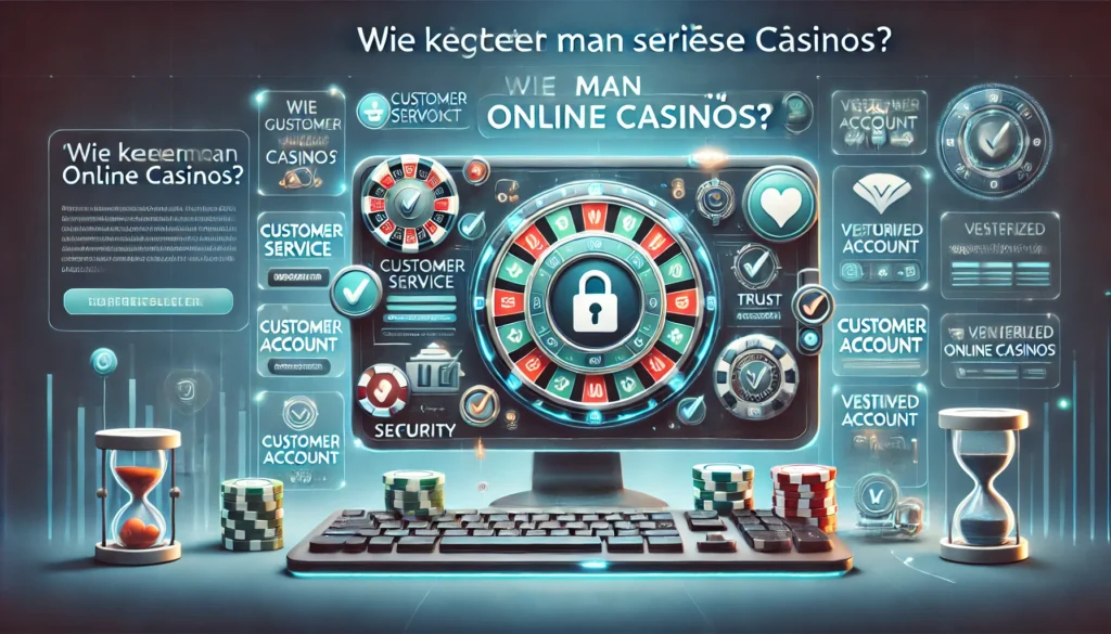 DALLE 20250327 132604 A trustworthy and informative 169 banner image for a blog post titled Wie erkennt man seriöse Online Casinos How to identify reputable online cas DummySlotsde